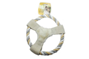 Kutyajáték - Kötélgyűrű plüss csipogóval 21cm